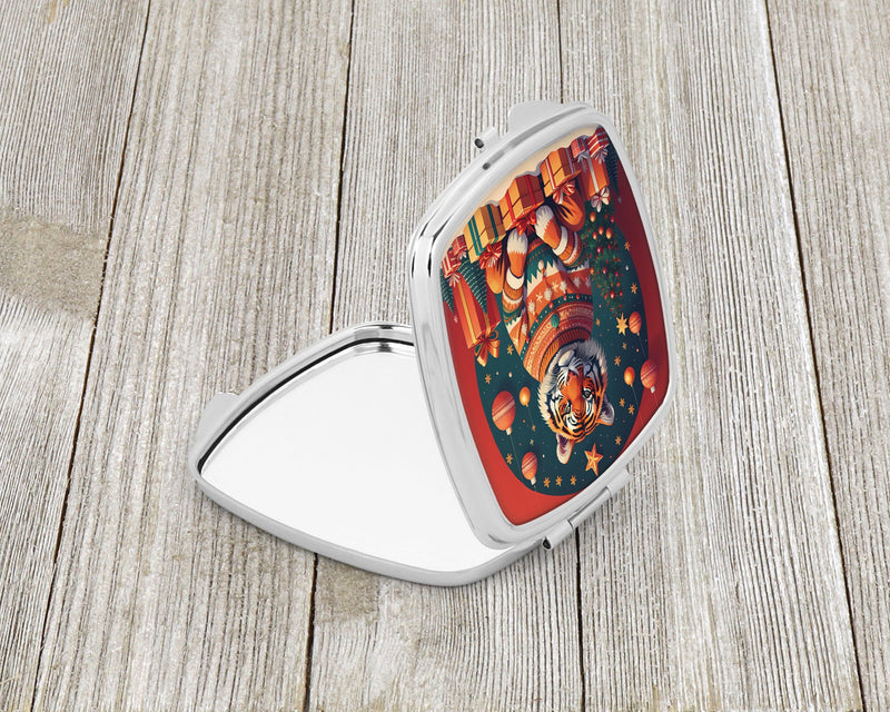 Tiger Christmas Compact Mirror