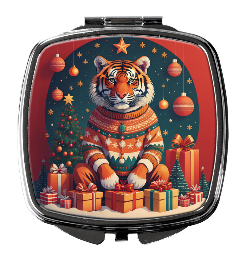 Tiger Christmas Compact Mirror