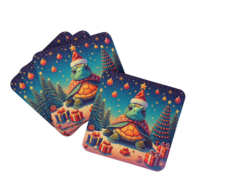 Turtle Christmas Foam Coaster Set of 4