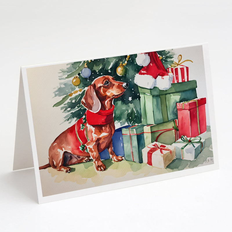 Dachshund Christmas Greeting Cards and Envelopes Pack of 8