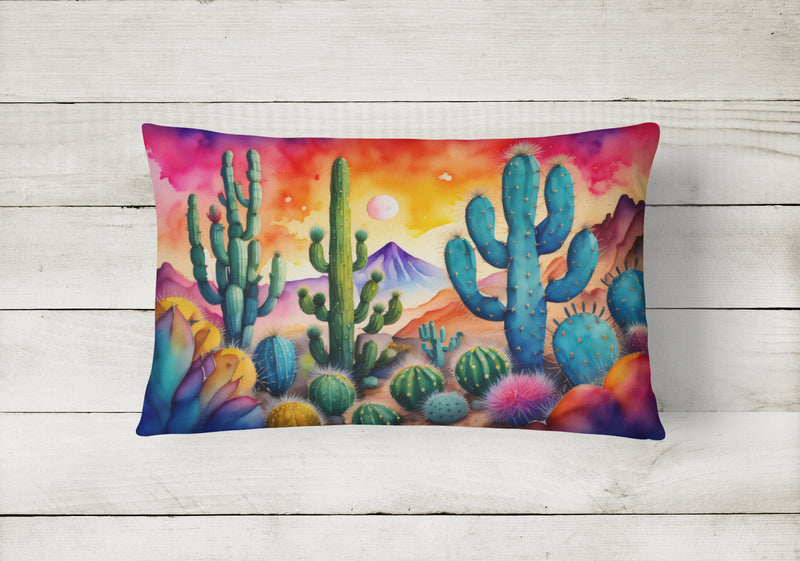 Cactus in Color Fabric Decorative Pillow