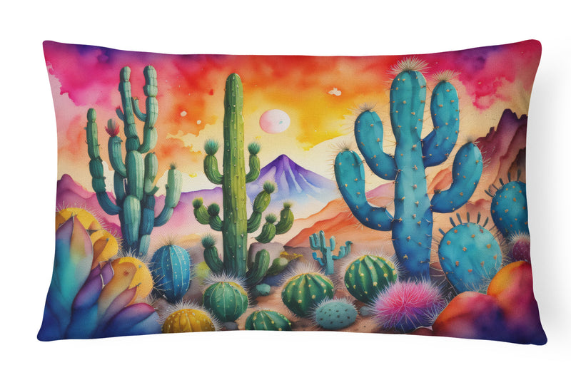 Cactus in Color Fabric Decorative Pillow