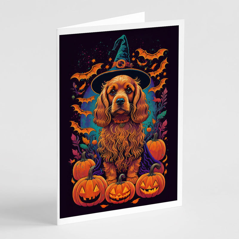 Cocker Spaniel Witchy Halloween Greeting Cards and Envelopes Pack of 8