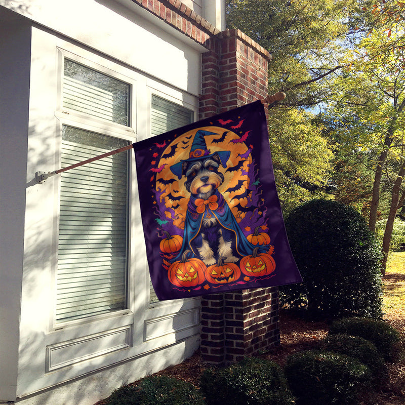 Schnauzer Witchy Halloween House Flag