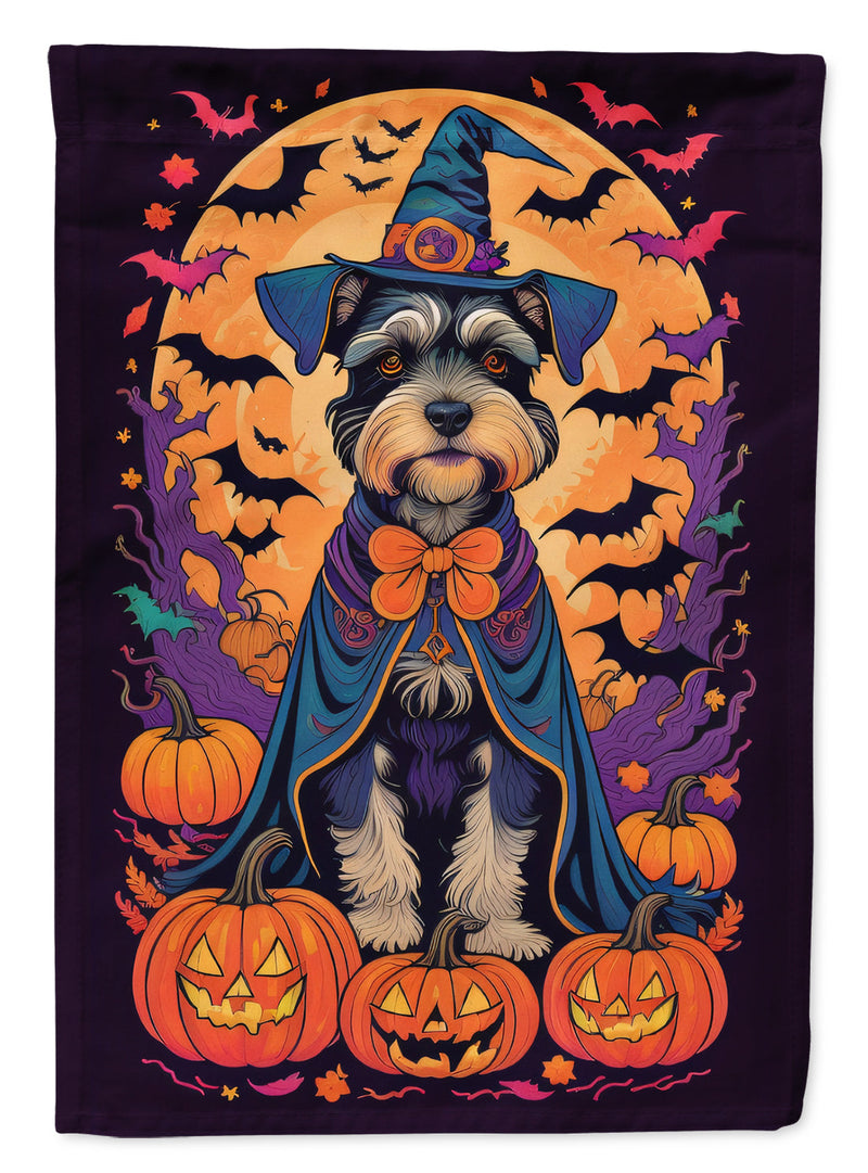 Schnauzer Witchy Halloween House Flag