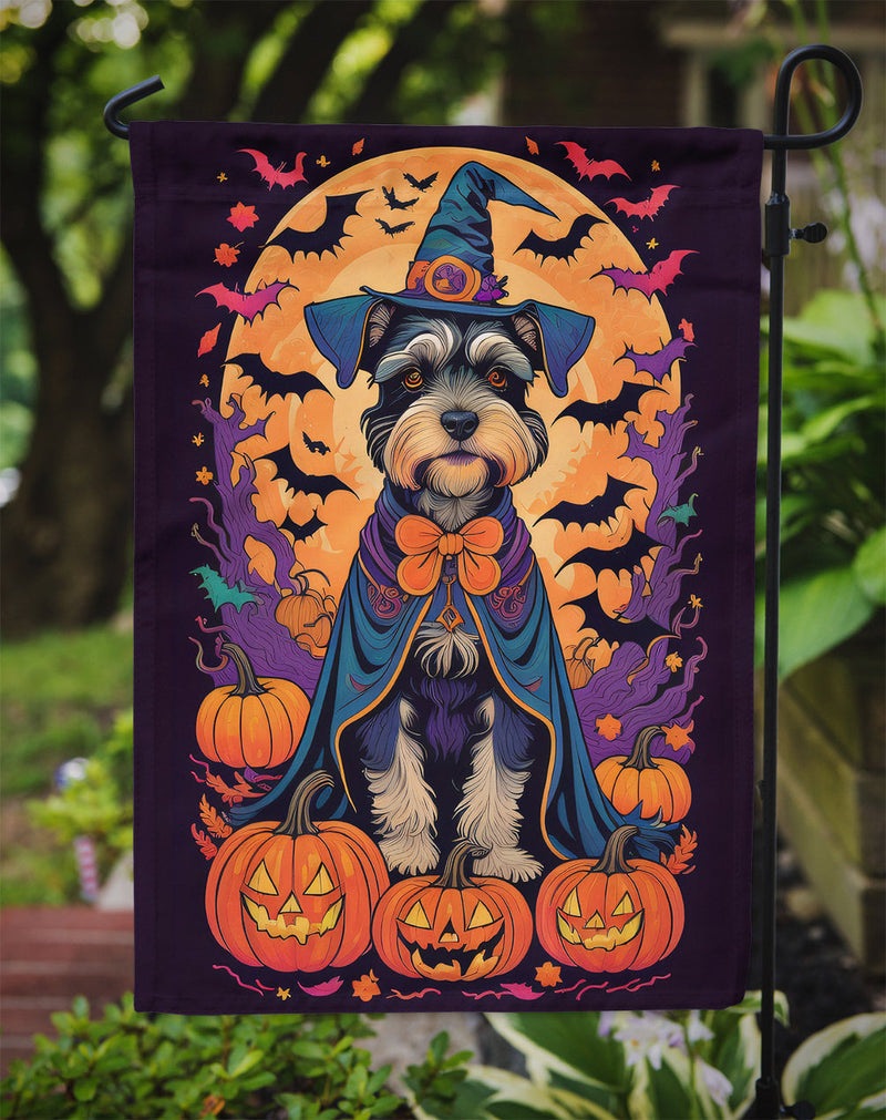 Schnauzer Witchy Halloween Garden Flag