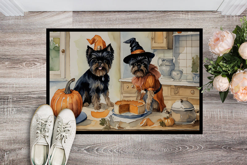 Affenpinscher Fall Kitchen Pumpkins Doormat 18x27