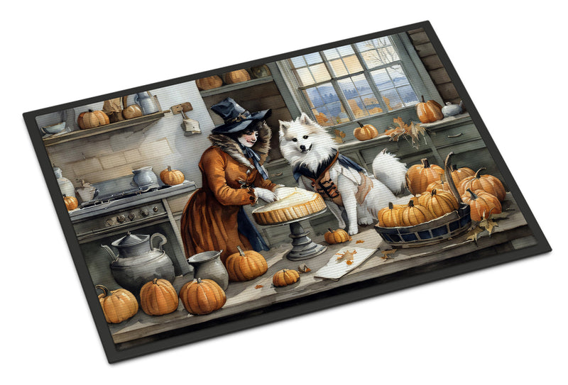 American Eskimo Fall Kitchen Pumpkins Doormat 18x27