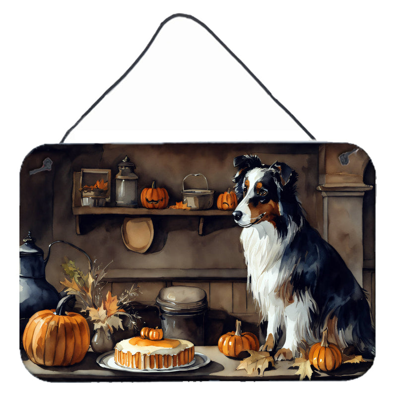 Australian Shepherd Fall Kitchen Pumpkins Wall or Door Hanging Prints