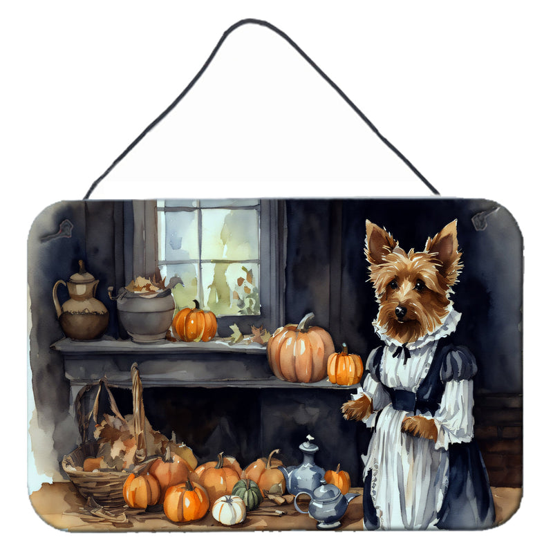 Australian Terrier Fall Kitchen Pumpkins Wall or Door Hanging Prints