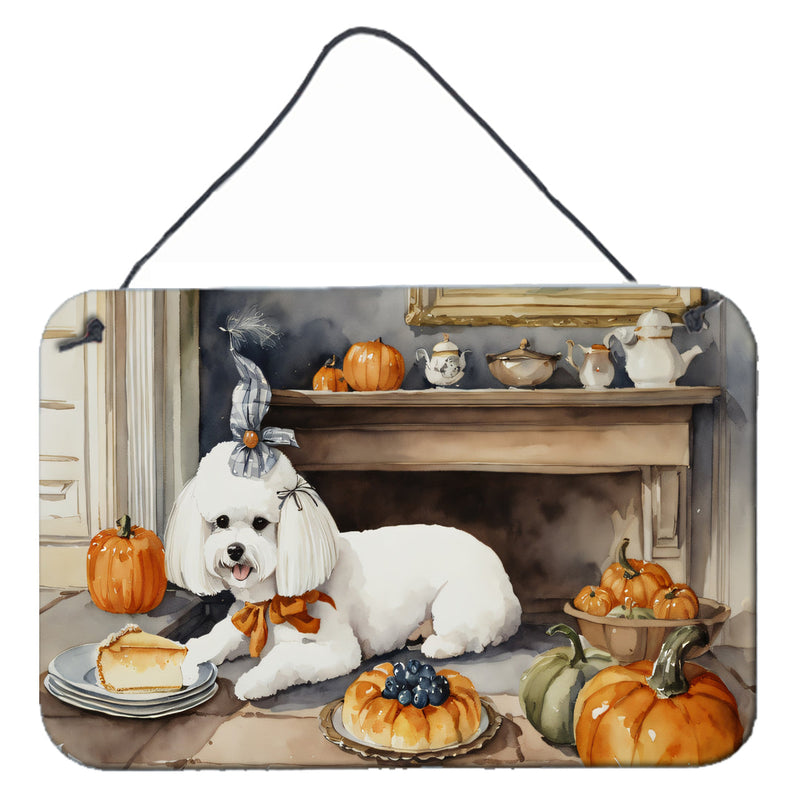 Bichon Frise Fall Kitchen Pumpkins Wall or Door Hanging Prints