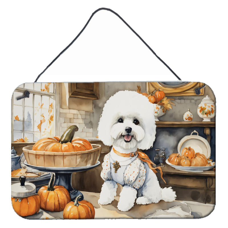 Bichon Frise Fall Kitchen Pumpkins Wall or Door Hanging Prints