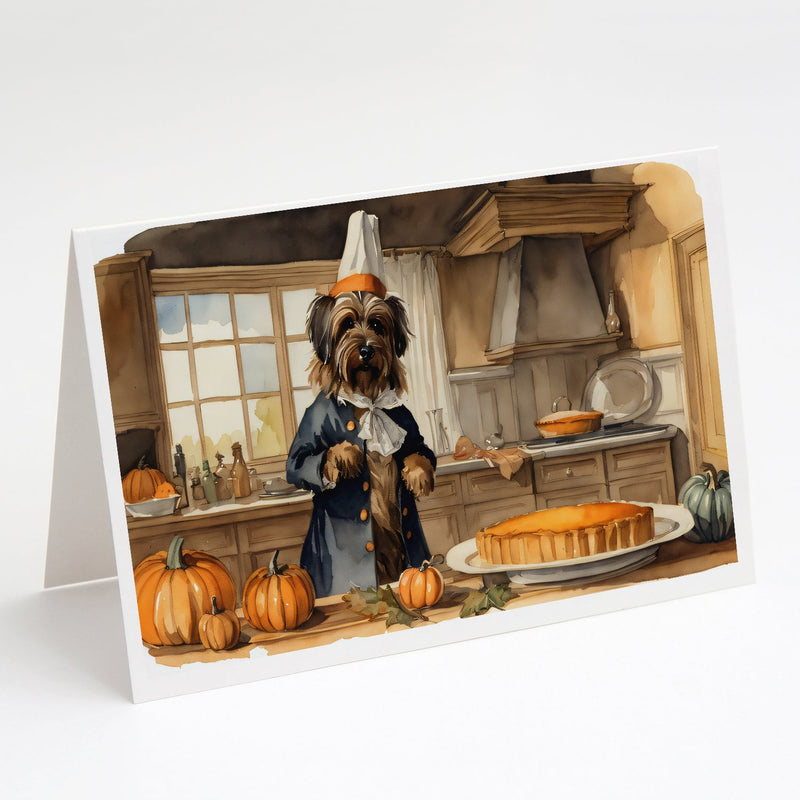 Briard Fall Kitchen Pumpkins Greeting Cards and Envelopes Pack of 8