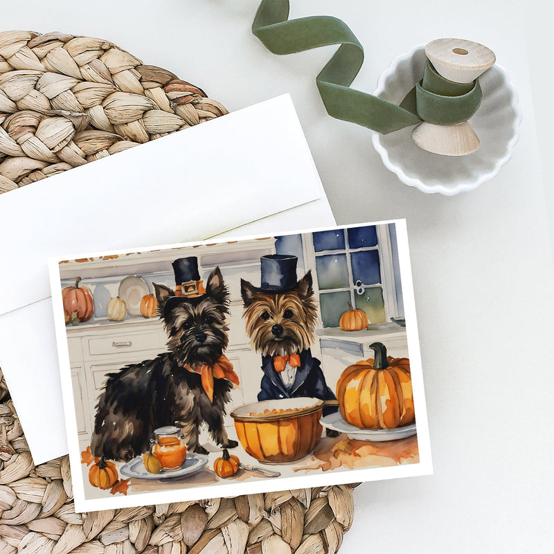 Cairn Terrier Fall Kitchen Pumpkins Greeting Cards and Envelopes Pack of 8