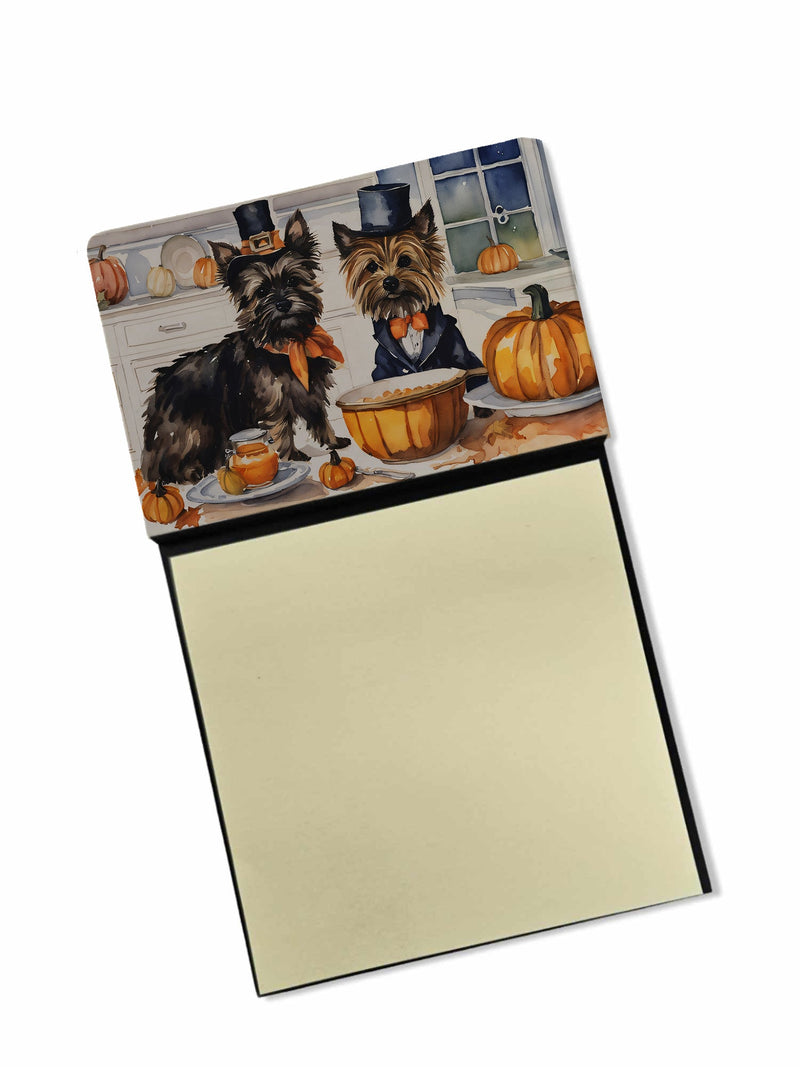 Cairn Terrier Fall Kitchen Pumpkins Sticky Note Holder