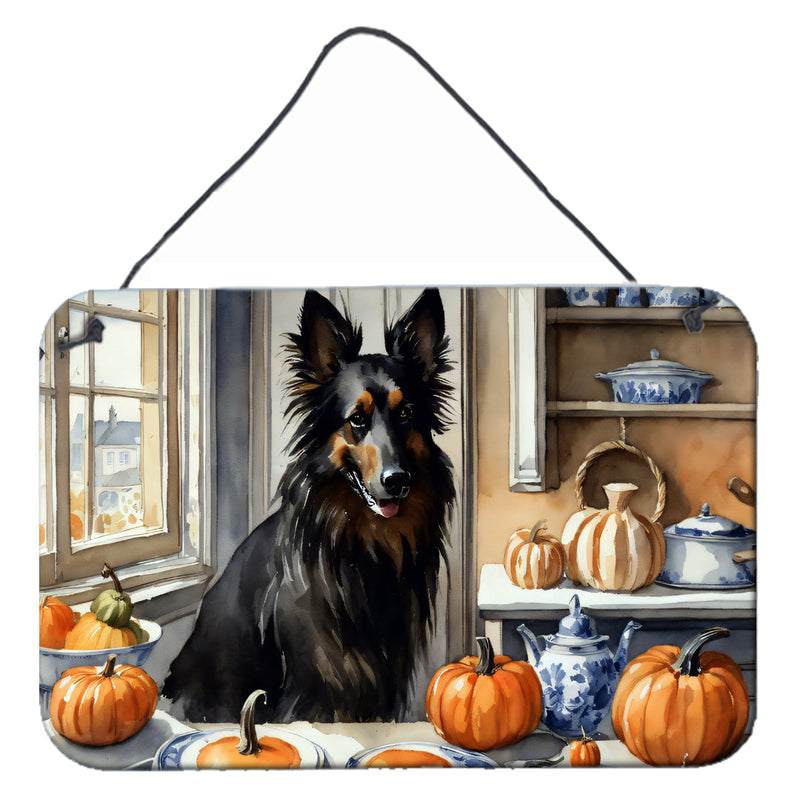 Belgian Sheepdog Fall Kitchen Pumpkins Wall or Door Hanging Prints