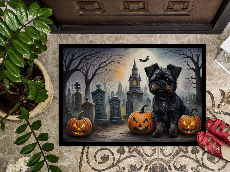 Affenpinscher Spooky Halloween Doormat 18x27