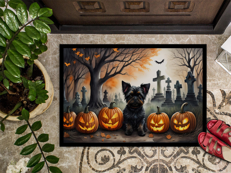 Affenpinscher Spooky Halloween Doormat 18x27