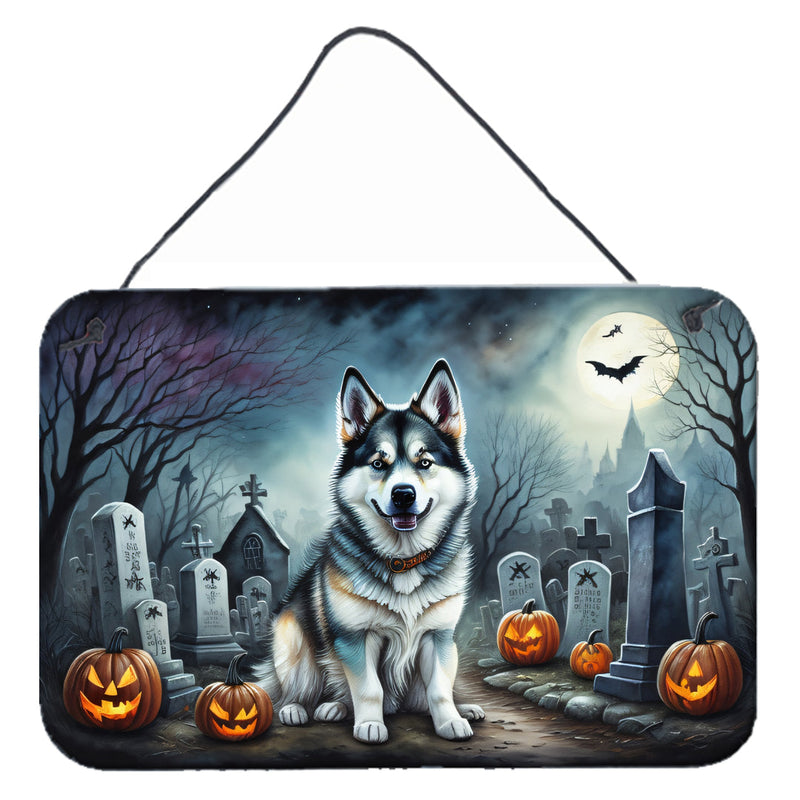 Alaskan Malamute Spooky Halloween Wall or Door Hanging Prints