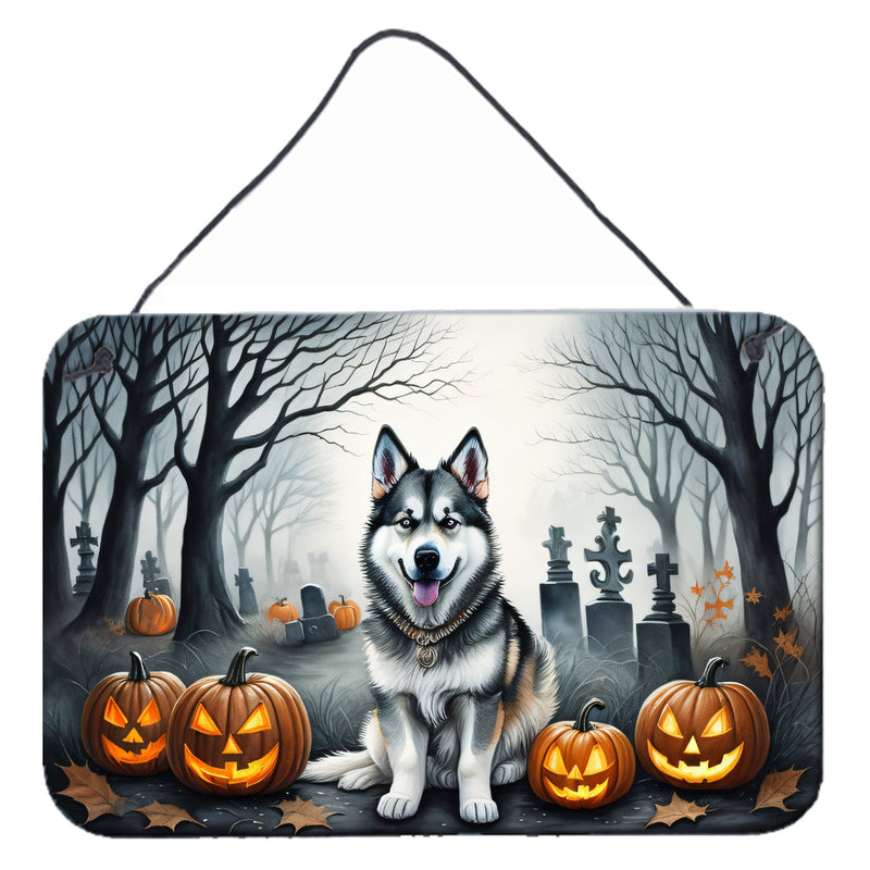 Alaskan Malamute Spooky Halloween Wall or Door Hanging Prints