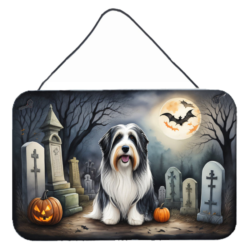 Bearded Collie Spooky Halloween Wall or Door Hanging Prints