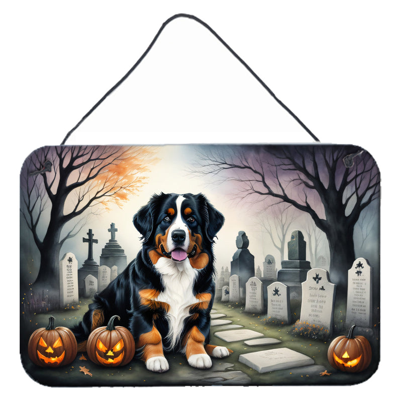 Bernese Mountain Dog Spooky Halloween Wall or Door Hanging Prints