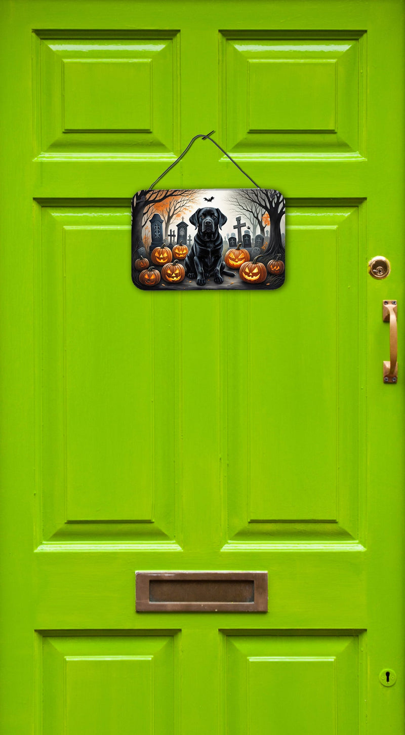 Black Labrador Retriever Spooky Halloween Wall or Door Hanging Prints