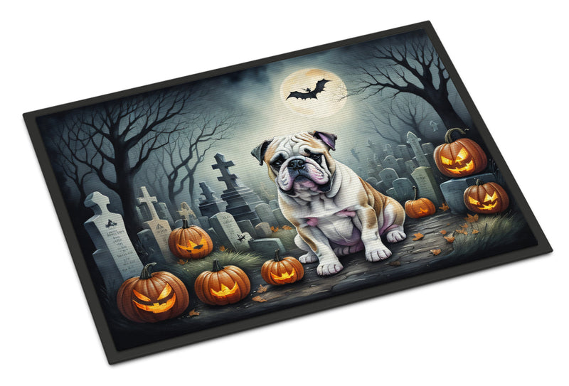 English Bulldog Spooky Halloween Doormat 18x27