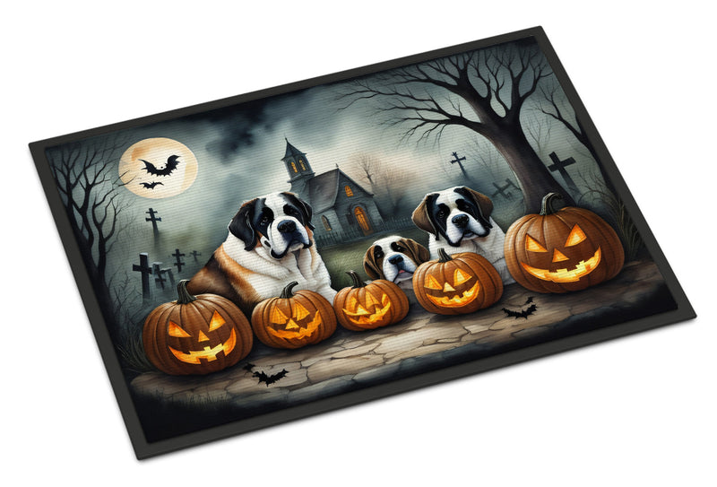 Saint Bernard Spooky Halloween Doormat 18x27