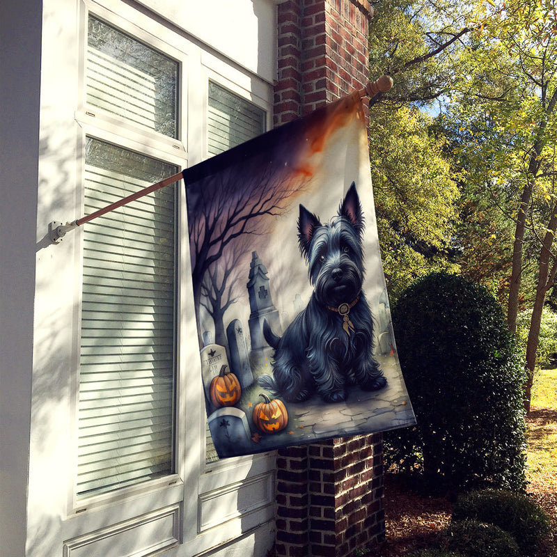 Scottish Terrier Spooky Halloween House Flag