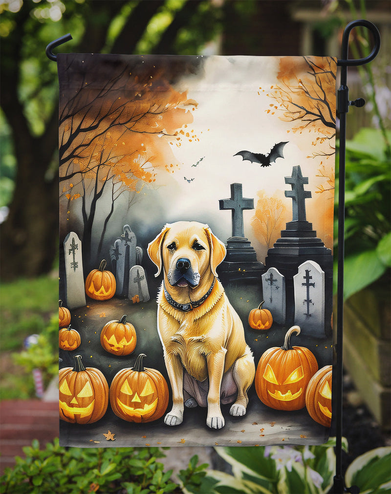 Yellow Labrador Retriever Spooky Halloween Garden Flag