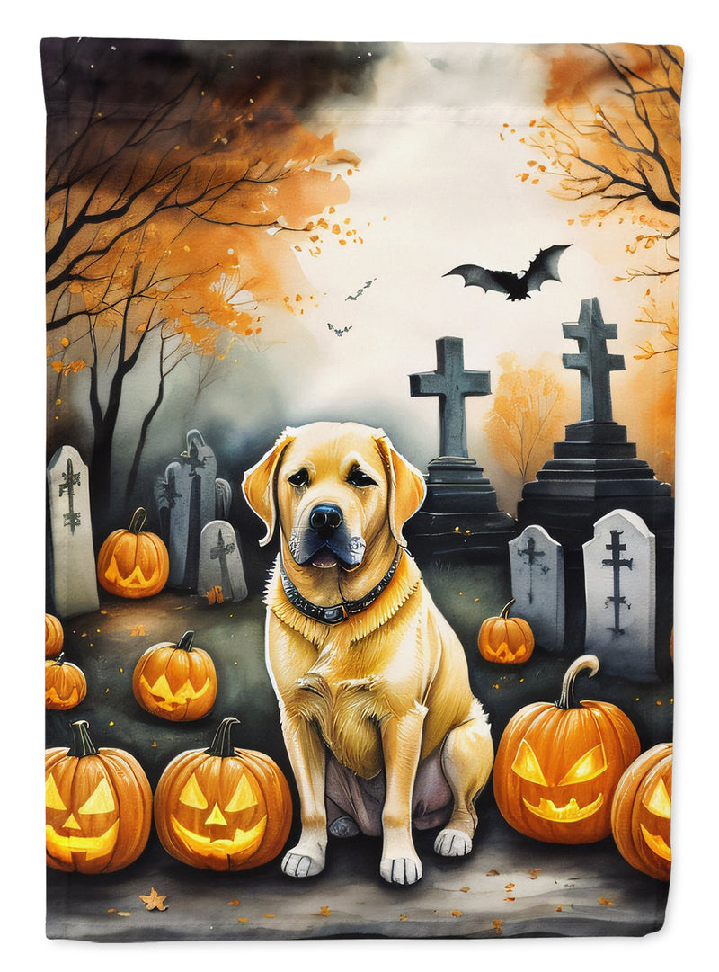 Yellow Labrador Retriever Spooky Halloween Garden Flag