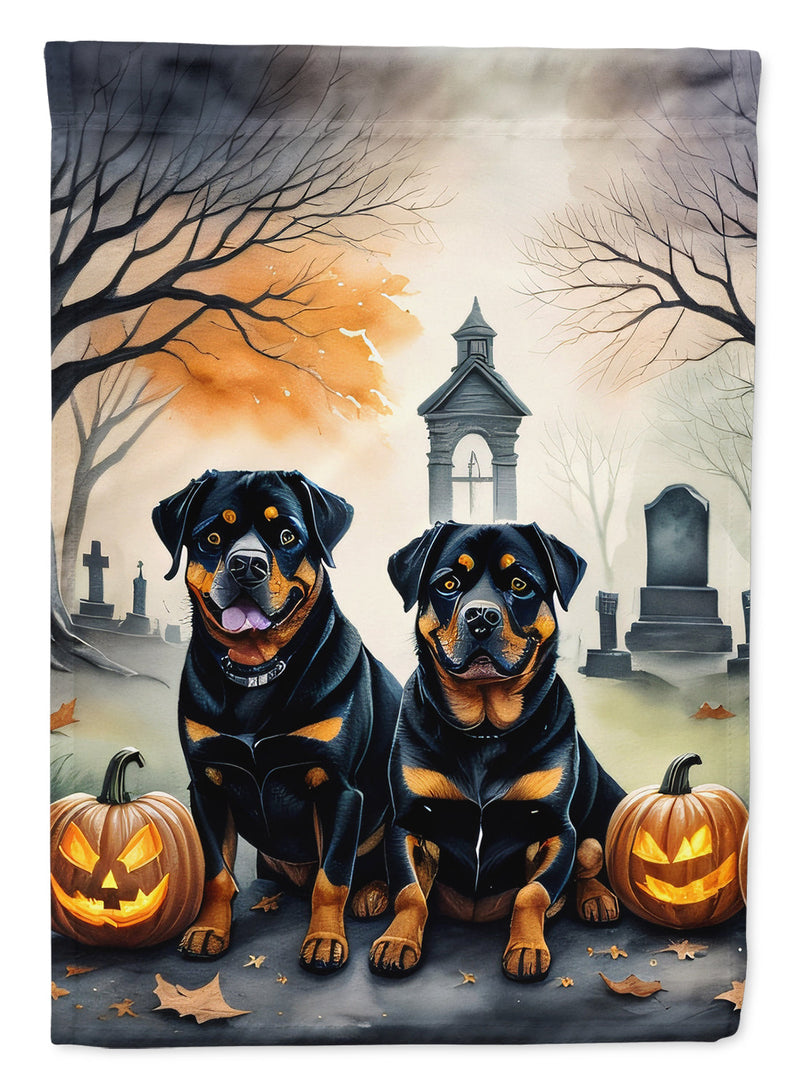 Rottweiler Spooky Halloween House Flag