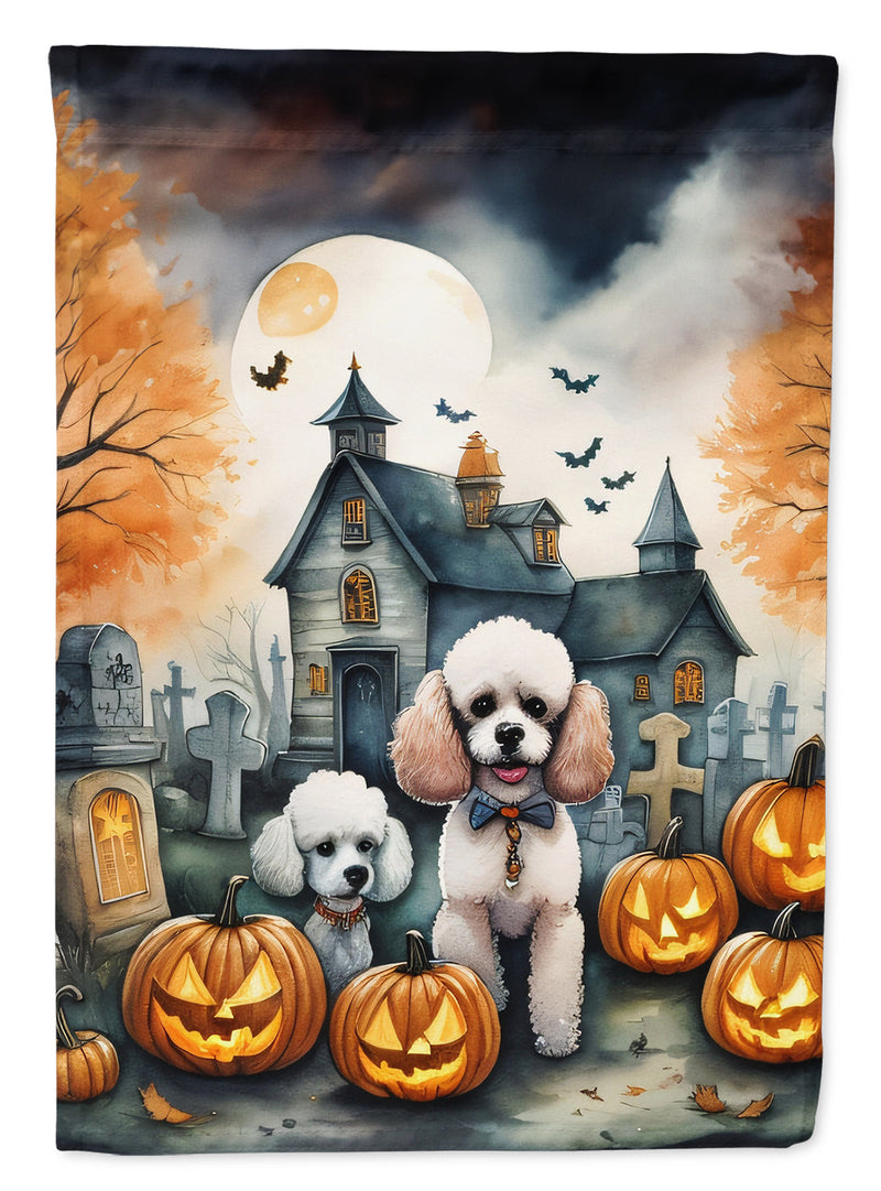 Poodle Spooky Halloween House Flag