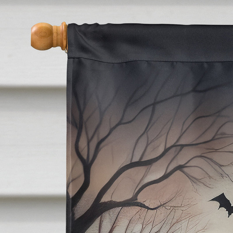 Pomeranian Spooky Halloween House Flag