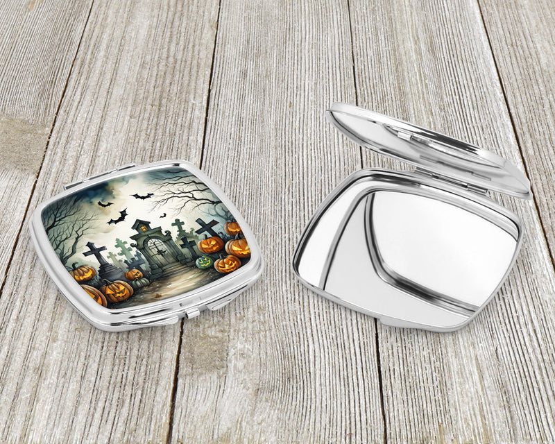 Graveyard Spooky Halloween Compact Mirror