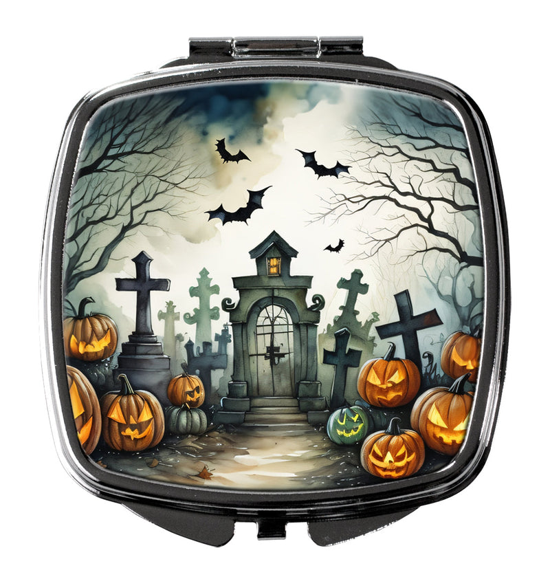 Graveyard Spooky Halloween Compact Mirror