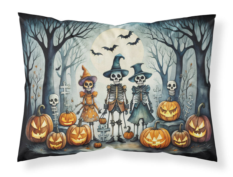 Calacas Skeletons Spooky Halloween Fabric Standard Pillowcase