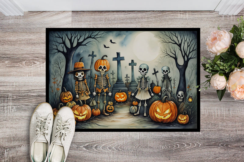 Calacas Skeletons Spooky Halloween Indoor or Outdoor Mat 24x36