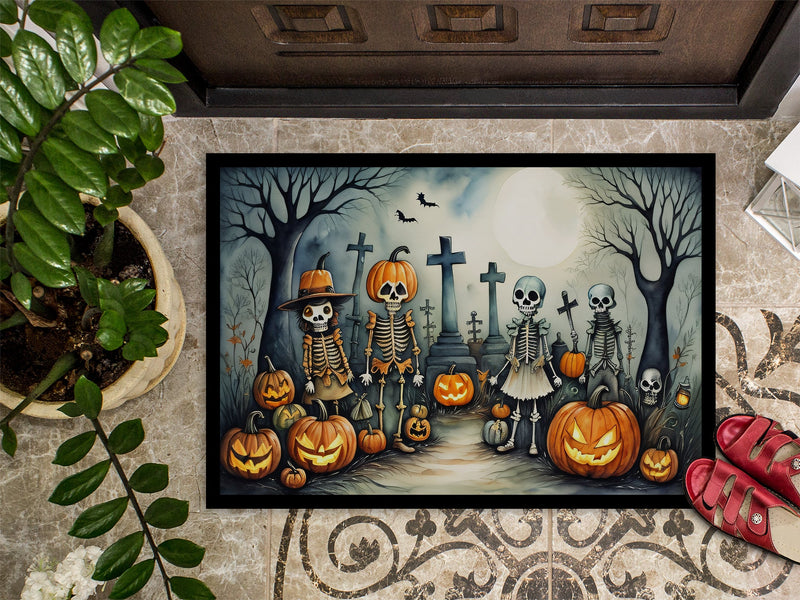 Calacas Skeletons Spooky Halloween Indoor or Outdoor Mat 24x36