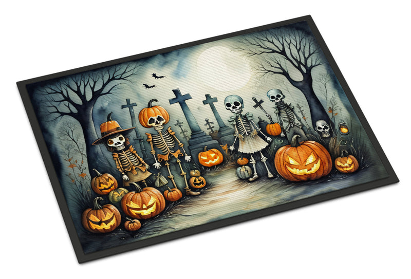 Calacas Skeletons Spooky Halloween Indoor or Outdoor Mat 24x36