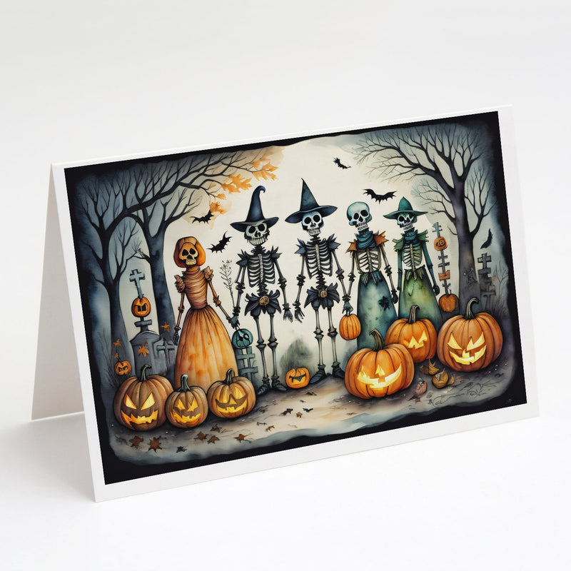 Calacas Skeletons Spooky Halloween Greeting Cards and Envelopes Pack of 8