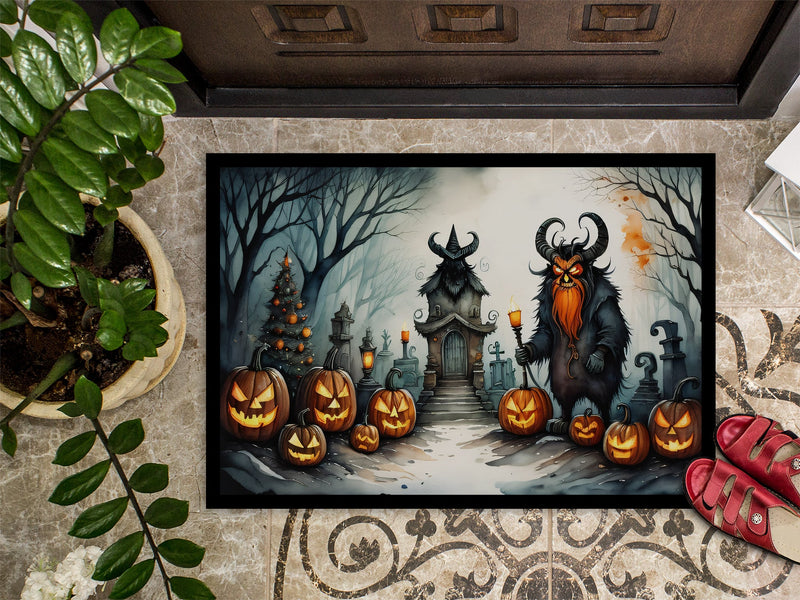 Krampus The Christmas Demon Spooky Halloween Indoor or Outdoor Mat 24x36