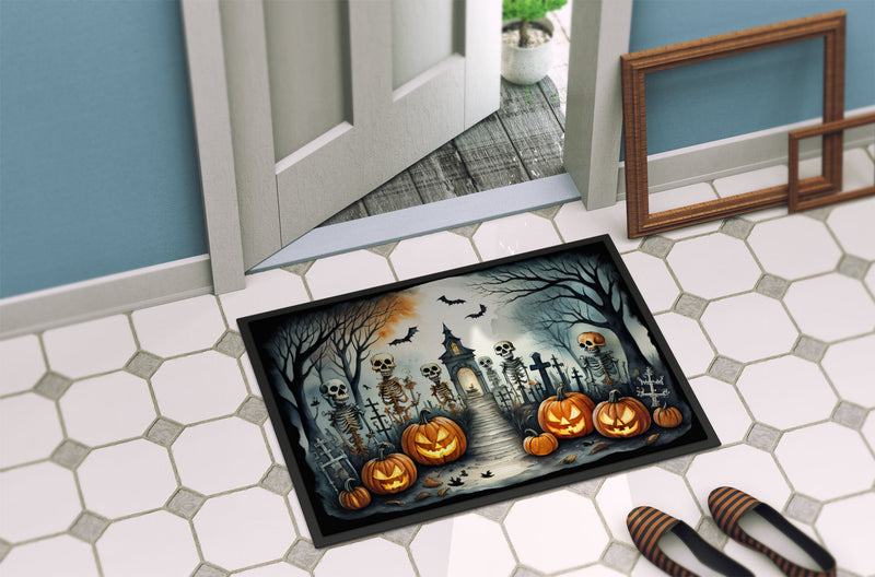 Skeleton Spooky Halloween Indoor or Outdoor Mat 24x36