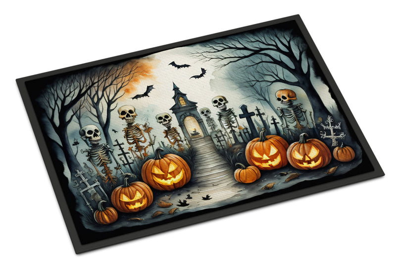 Skeleton Spooky Halloween Indoor or Outdoor Mat 24x36