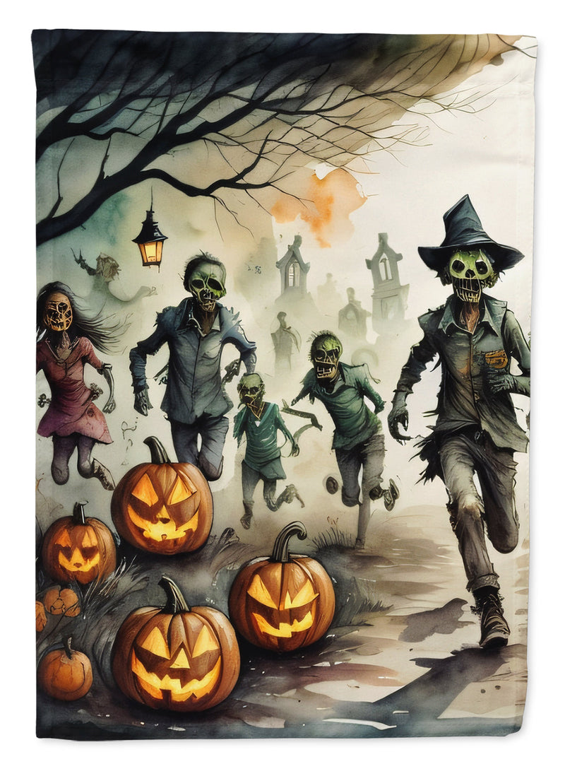 Zombies Spooky Halloween House Flag