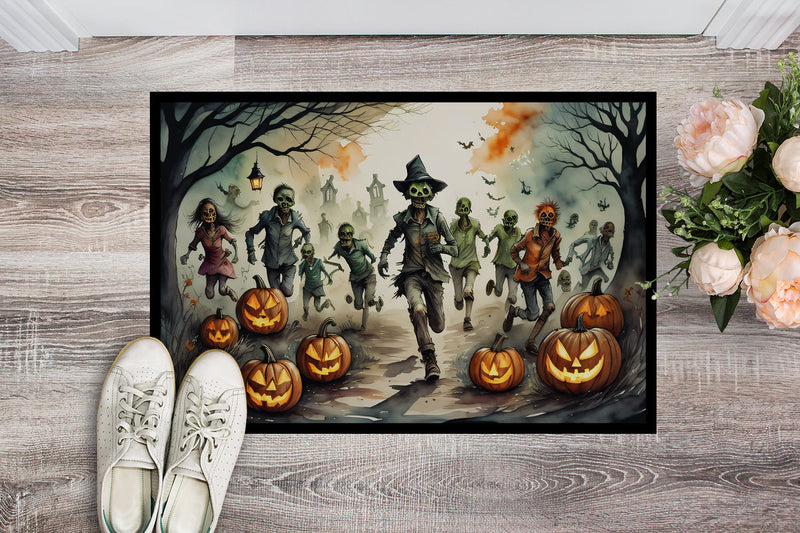 Zombies Spooky Halloween Indoor or Outdoor Mat 24x36