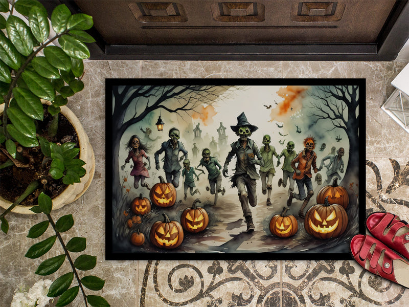 Zombies Spooky Halloween Indoor or Outdoor Mat 24x36