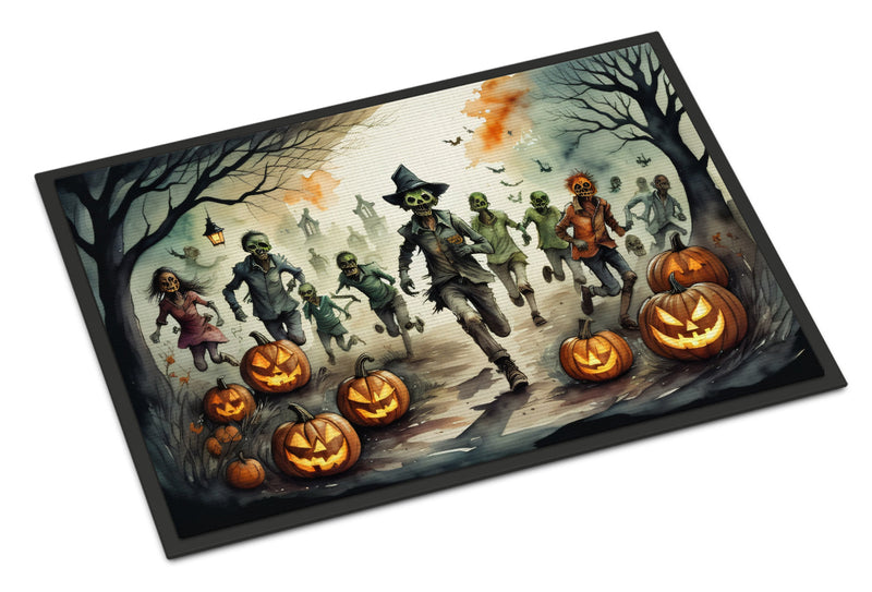 Zombies Spooky Halloween Indoor or Outdoor Mat 24x36