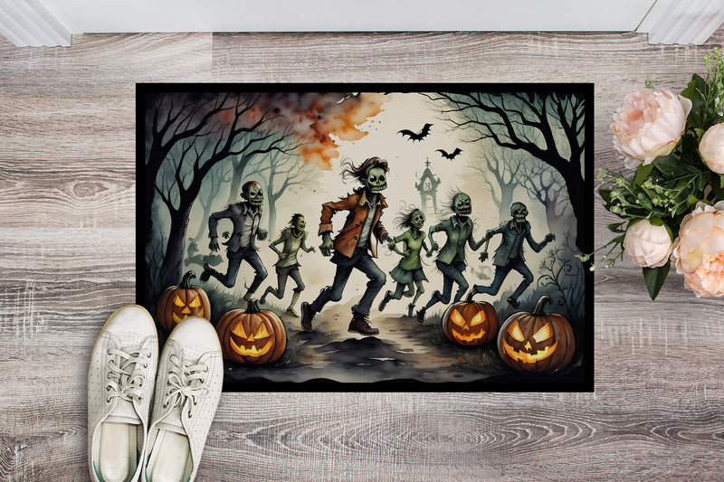 Zombies Spooky Halloween Indoor or Outdoor Mat 24x36